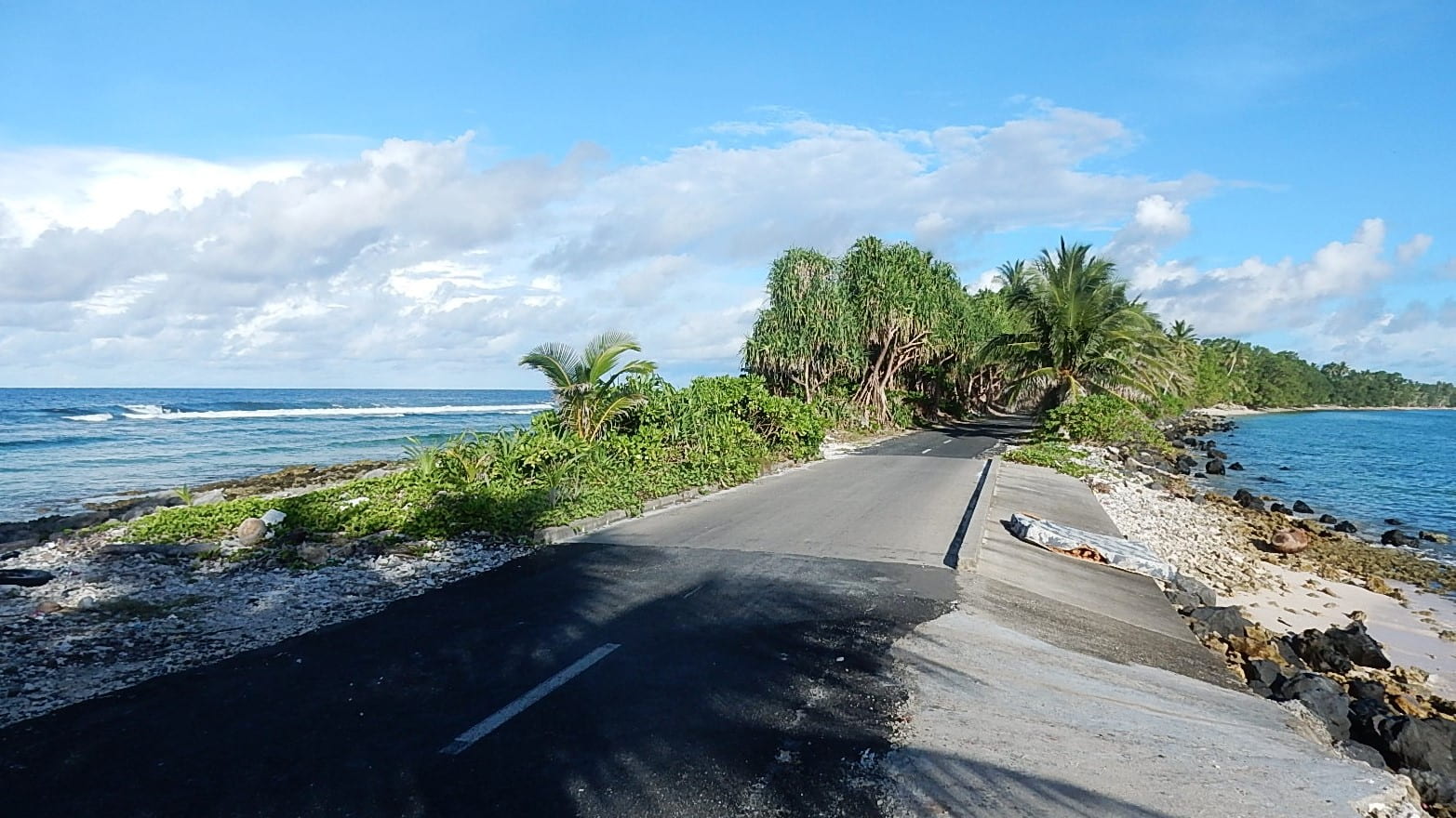 Narrowest road in Funafuti, Tuvalu